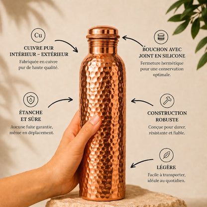Gourde en Cuivre – MyTamra™ | L’Eau Purifiée Naturellement, Sans Plastique